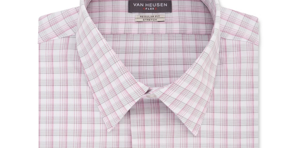 Van Heusen Men's Classic Fit Wrinkle Free Dress Shirt Grey Size 17x36-37