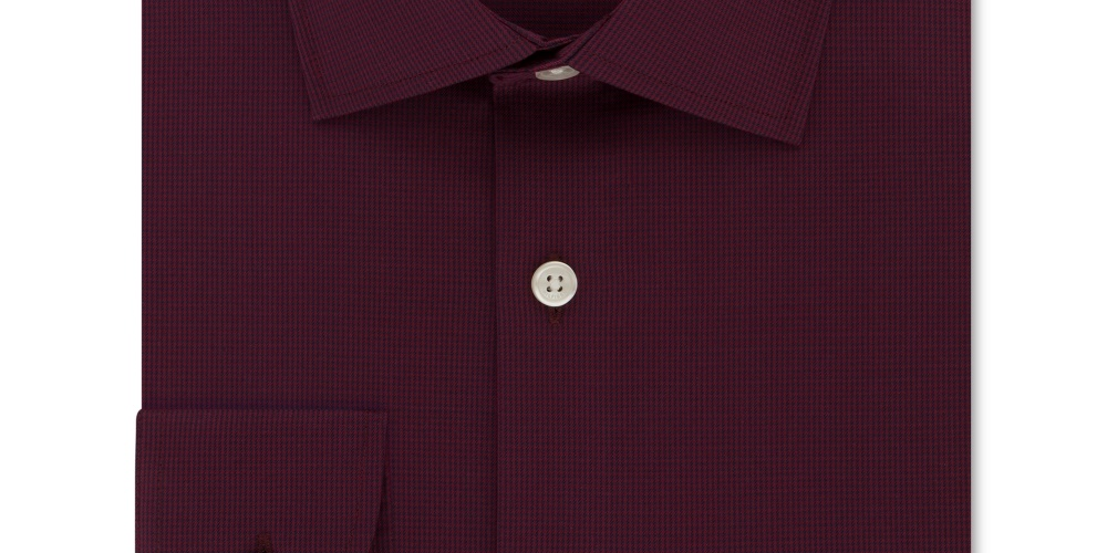 Tommy Hilfiger Men's Slim Fit Non Iron Performance Stretch Check Dress Shirt Red Size 16X32-33