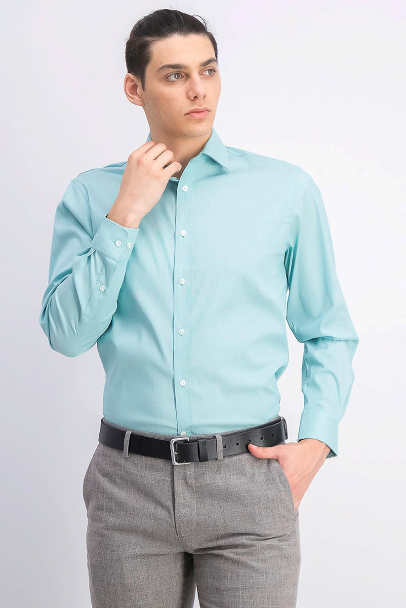 Tommy Hilfiger Men's Athletic-Fit Flex Collar Dress Shirt Green Size 16X32-33