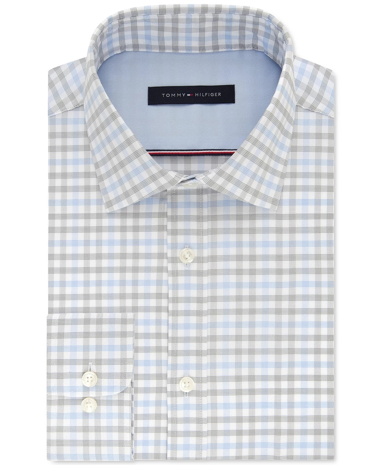 Tommy Hilfiger Men's Slim-Fit Check Dress Shirt Bright Green Size 16.5X34-35
