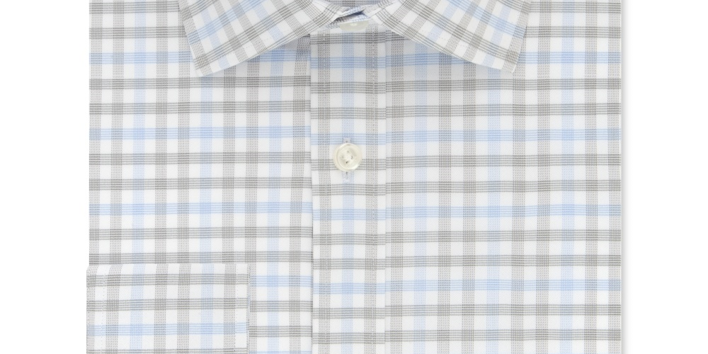 Tommy Hilfiger Men's Slim Fit Check Dress Shirt Grey Size 17.5X32-33