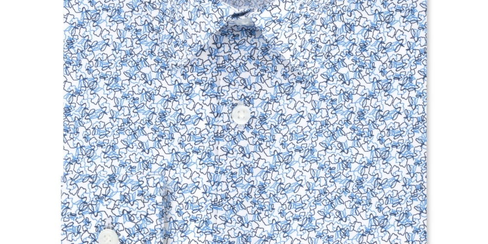 Calvin Klein Men's Extreme Slim Fit Print Button-Down Shirt Blue Size 14.5X32-33