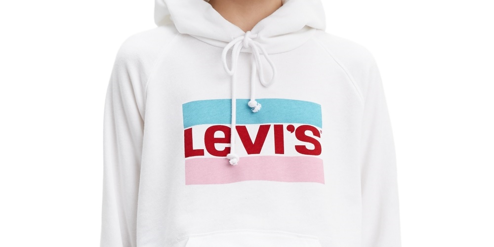 Levi's Women's Graphic Sport Hoodie White Size Small