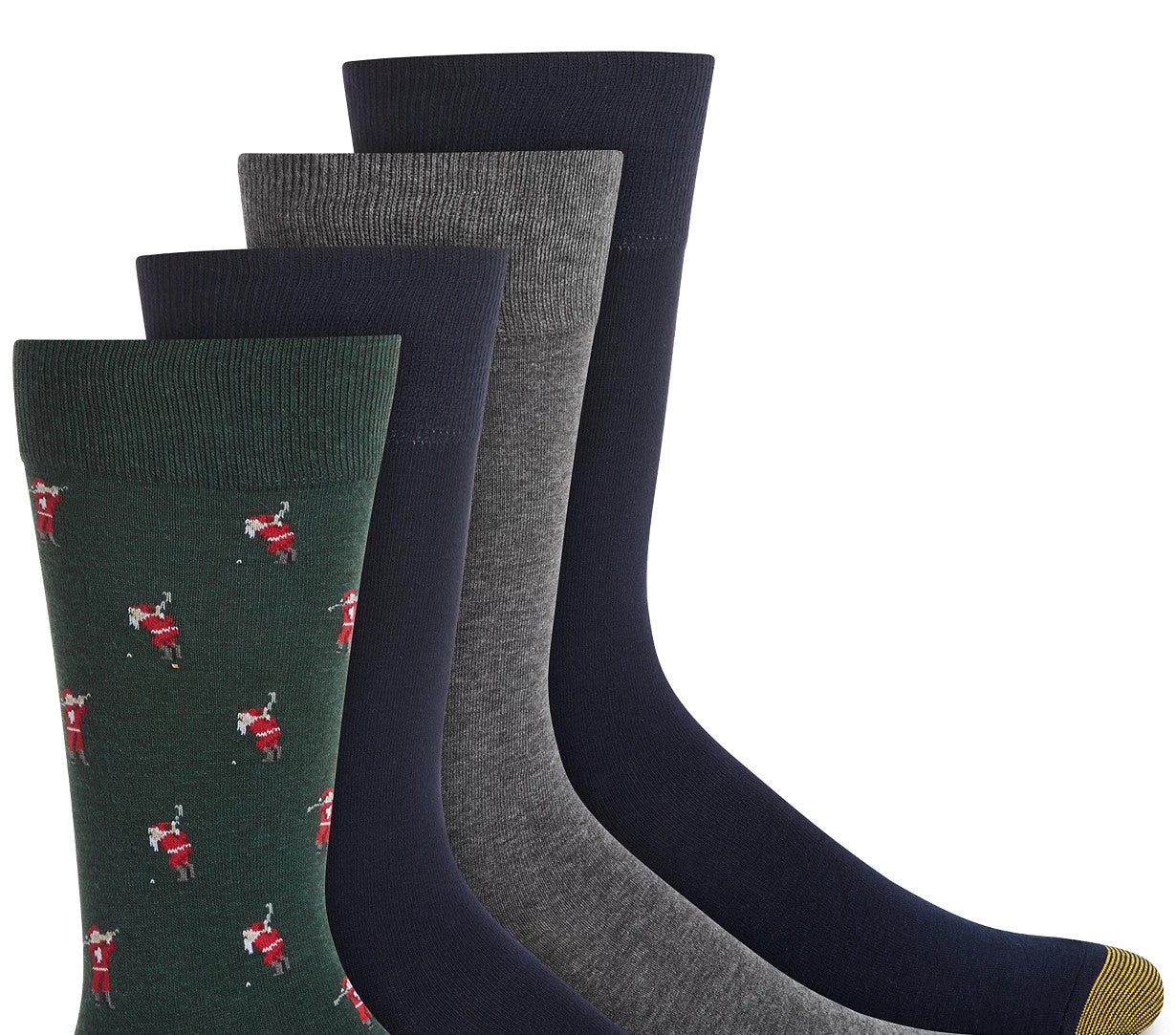 Gold Toe Men's Santa Golfer Moisture Control Crew Socks Multi Size 6-12