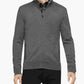 Calvin Klein Men's Merino Wool Full-Zip Sweater Gray Size Large