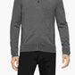 Calvin Klein Men's Merino Wool Full-Zip Sweater Gray Size Large