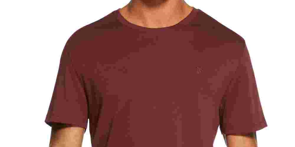DKNY Men's Supima Crewneck T Shirt Wine Size Small