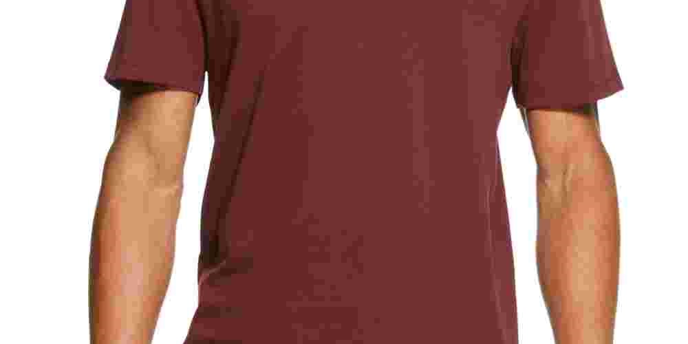 DKNY Men's Supima Crewneck T Shirt Wine Size Small