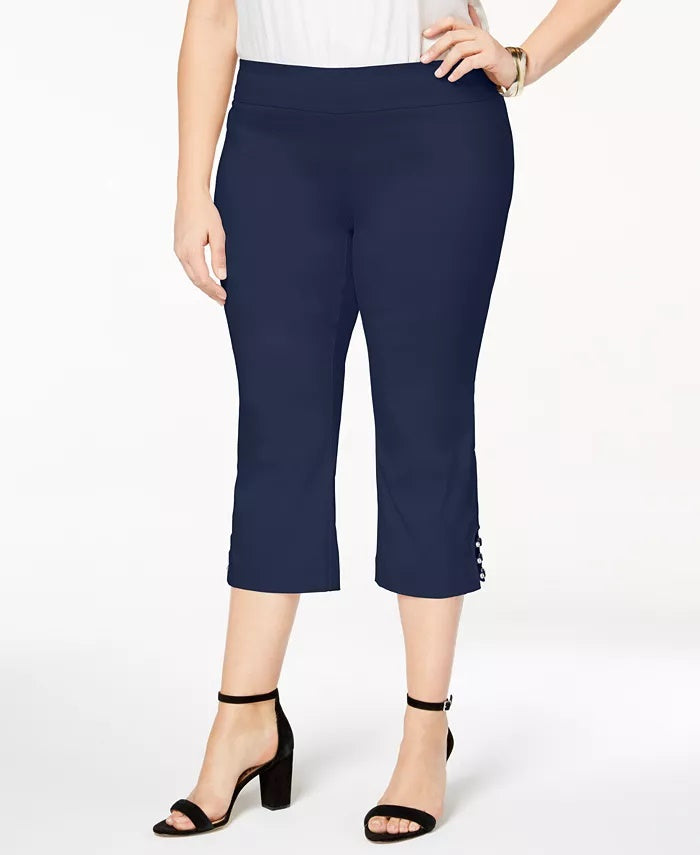 JM Collection Women's Plus Capri Pants Blue Size 4X