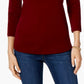 Charter Club Women's Pima Cotton Button Shoulder Top Red Size Petite Small