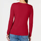 Charter Club Women's Pima Cotton Long-Sleeve Top  Red Size Extra Large