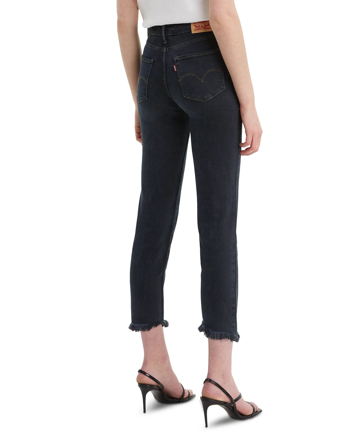 Levi's Women's 724 Raw-Hem Cropped Straight-Leg Jeans Blue Size 32
