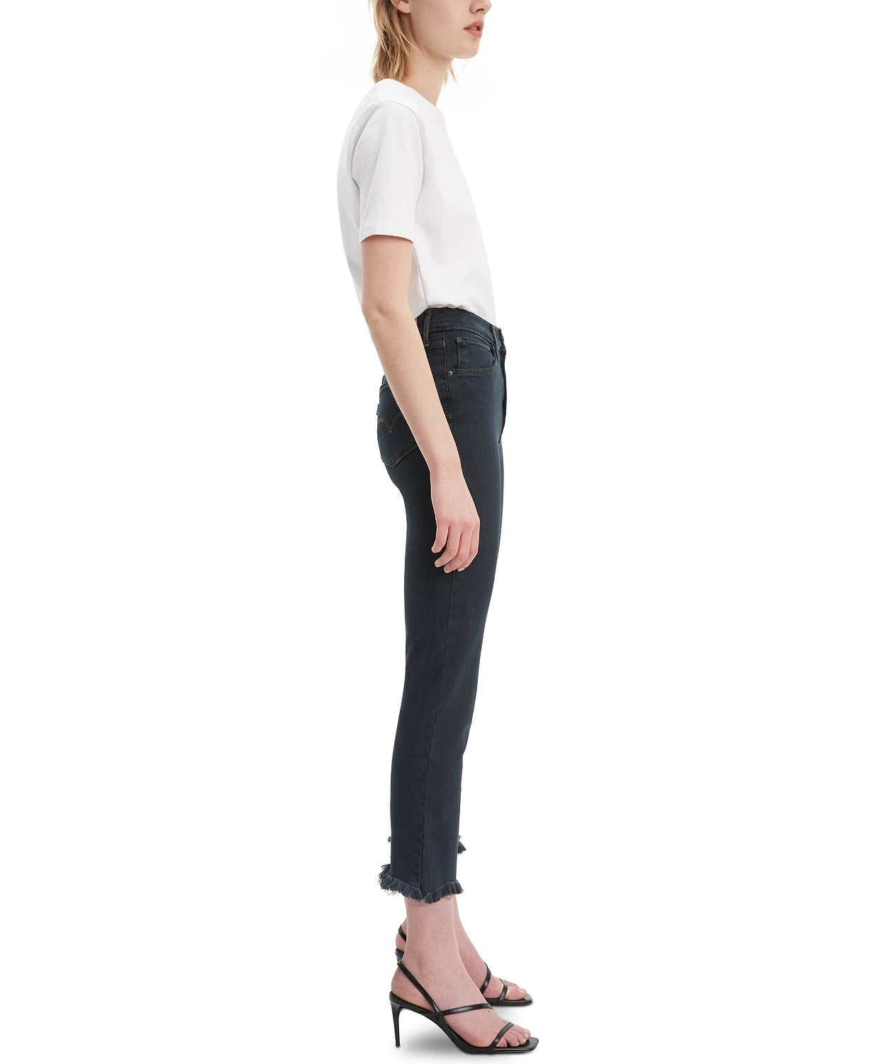 Levi's Women's 724 Raw-Hem Cropped Straight-Leg Jeans Blue Size 32