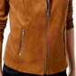 Style & Co Women's Faux Suede Moto Jacket Brown Size Petite Small