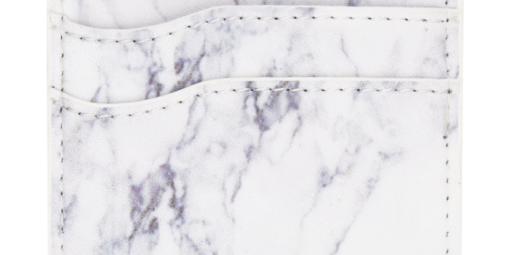 Bespoke Men's Marble Print Adhesive Card Case Charcoal Size Regular