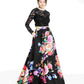 B Darlin Junior's 2 Pc Lace & Floral Print Gown Black Size 9-10