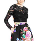 B Darlin Junior's 2 Pc Lace & Floral Print Gown Black Size 9-10
