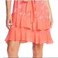 CeCe Women's Clip Floral Flutter Sleeve Dress Orange Size Small