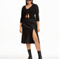 Danielle Bernstein Women's Tie Front Cardigan Black Size 2X