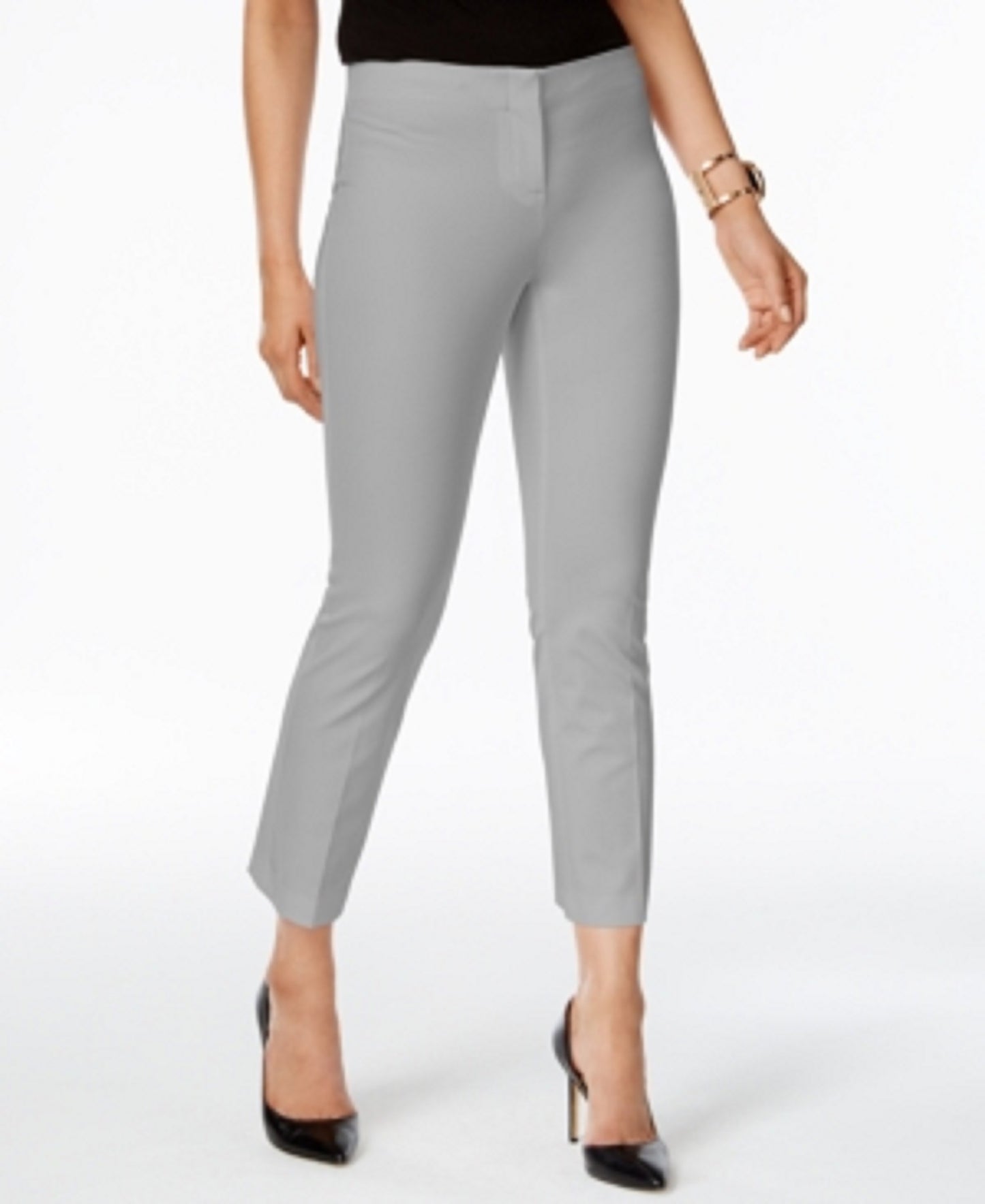 Alfani Women's Petite Cropped Pants Gray Size 2 P