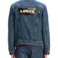 Levi's Men's Chenille Logo Denim Trucker Jacket Navy Size X-Large