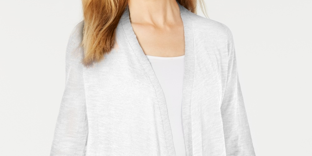 Alfani Women's Petite Open Front Cardigan White Size Petite Small