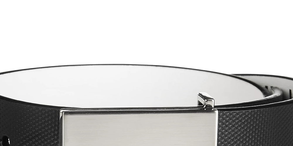 Calvin Klein Men's Textured Leather Plaque Belt Black Size 42