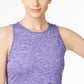 Ideology Women's Heathered Keyhole Back Tank Top Blue Size XX-Large