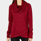 Ideology Women's Cowl Neck Fleece Pullover Sweater Red Size X-Small