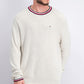 Tommy Hilfiger Men's Geneva Regular Fit Tipped Ribbed Knit Sweater White Size XX-Large
