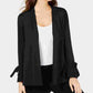 Alfani Women's Open Front Tie Sleeve Cardigan Sweater Black Size X-Small