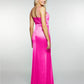 City Studios Junior's Satin Lace Back Gown Pink Size 9