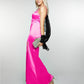 City Studios Junior's Satin Lace Back Gown Pink Size 9