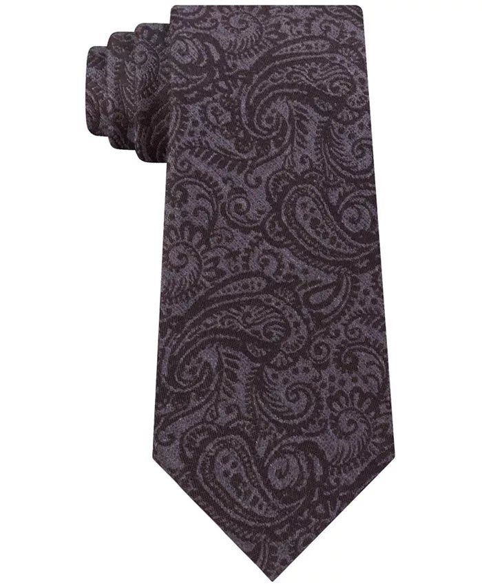 Michael Kors Men's Black Paisley Slim Neck Tie Black Size Regular