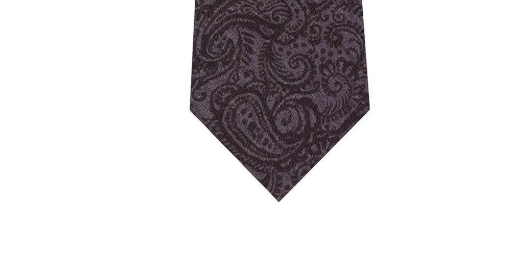 Michael Kors Men's Black Paisley Slim Neck Tie Black Size Regular