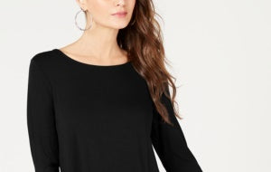 Alfani Women's Woven Back Top Black Size Extra Large