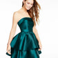 B Darlin Juniors' Strapless Double-Tiered Dress Green Size 15-16