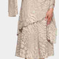 Alex Evenings Women's Printed Tiered Hem Dress & Shawl Brown Size 14