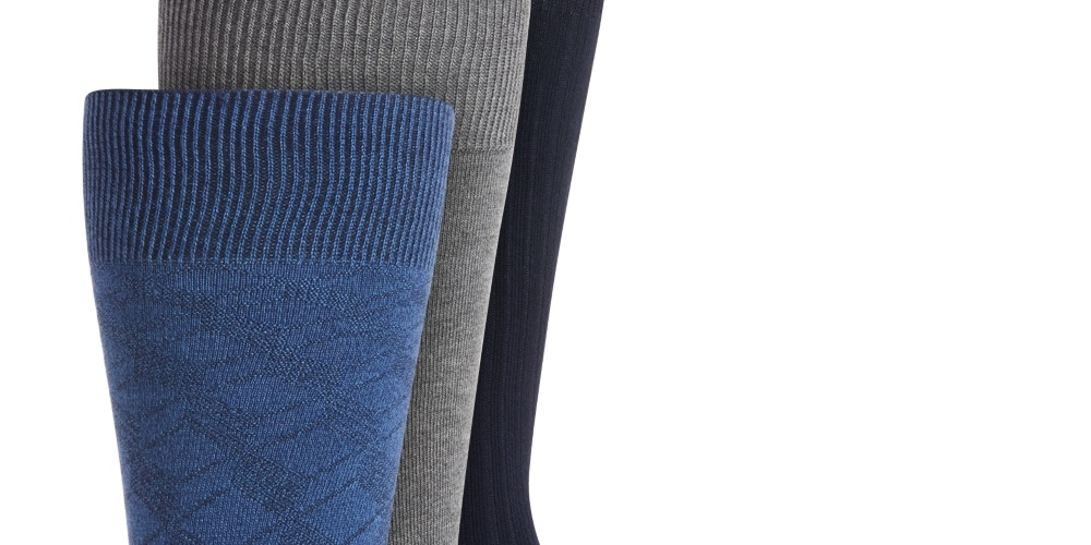 Perry Ellis Portfolio Men's 3 Pack Trouser Dress Socks Navy Size Regular
