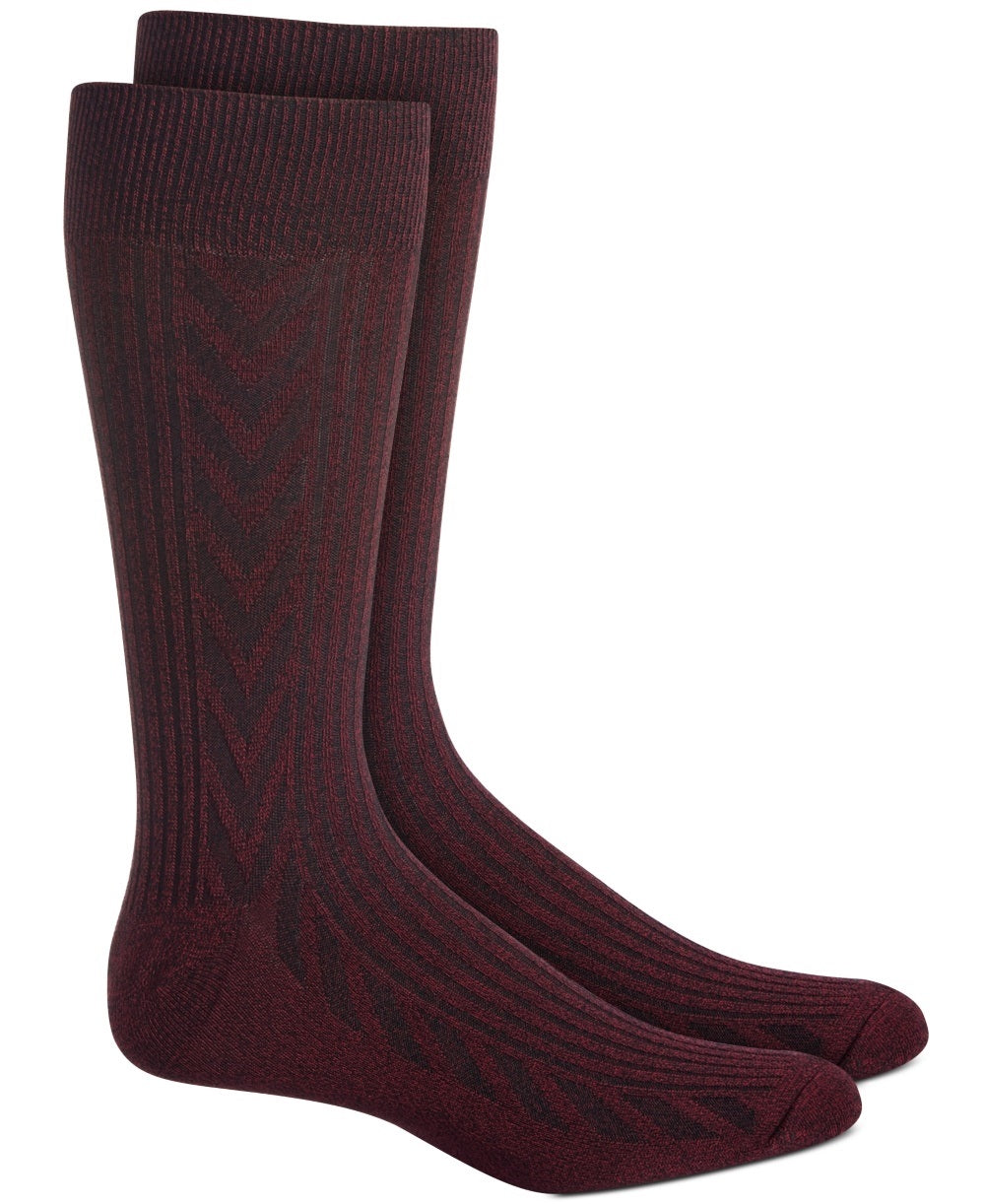 Perry Ellis Men's Portfolio Luxury Features Socks Maroon Size Regular