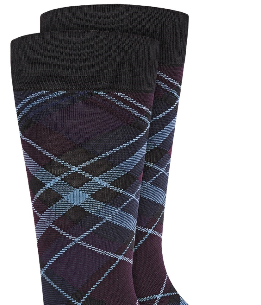 Perry Ellis Men's Microfiber Plaid Socks Navy Size Regular