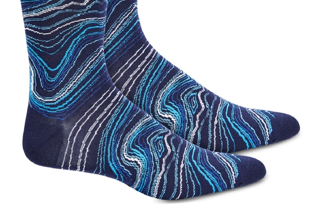 Perry Ellis Men's Printed Socks Navy Size Regular