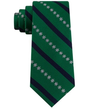 tommy-hilfiger-mens-snowflake-stripe-tie-green-size-regular-1