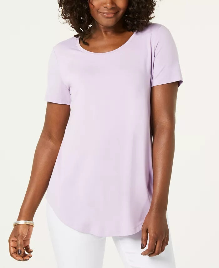 JM Collection Women's Scoop-Neck Top Purple Size Small
