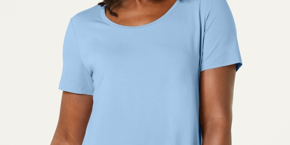 JM Collection Women's Scoop Neck Top Blue Size Small