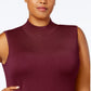JM Collection Women's Plus Mock Neck Sleeveless Sweater Red Size 3X