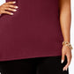 JM Collection Women's Plus Mock Neck Sleeveless Sweater Red Size 3X