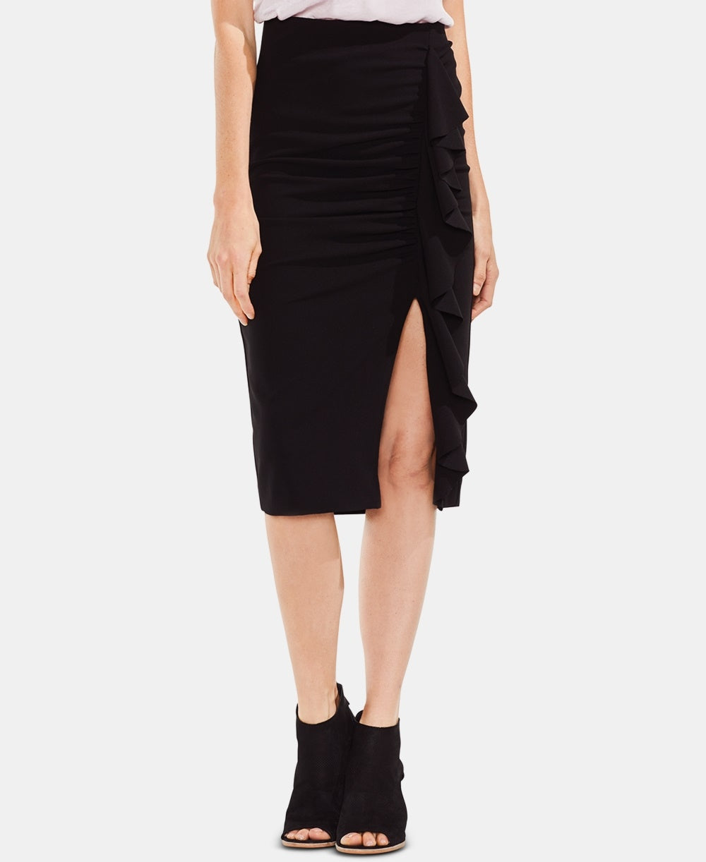Vince Camuto Women's Ruffled Pencil Skirt Black Size 4X