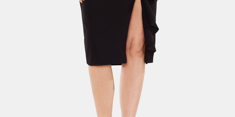 Vince Camuto Women's Ruffled Pencil Skirt Black Size 4X