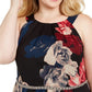 SL Fashions Women's Plus Size Printed Bead-Waist Maxi Dress Charcoal Size 20W